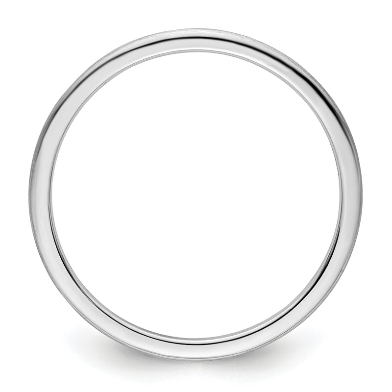 10K White Gold 10K 1.2mm Half Round Satin Stackable Band Size 9.5
