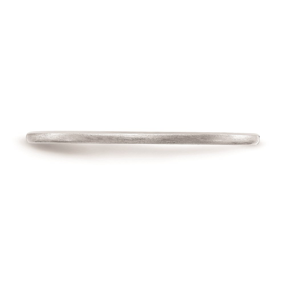 10K White Gold 10K 1.2mm Half Round Satin Stackable Band Size 7.5