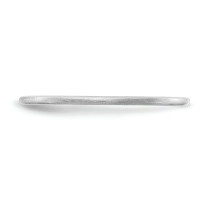 10K White Gold 10K 1.2mm Half Round Satin Stackable Band Size 7.5