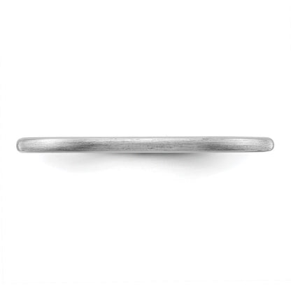 10K White Gold 10K 1.2mm Half Round Satin Stackable Band Size 4.5