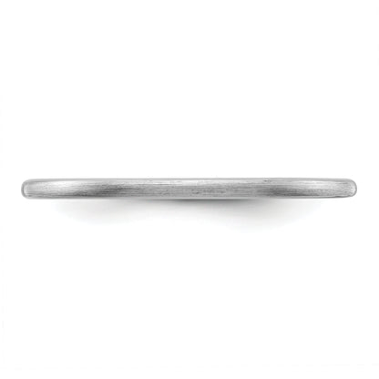 10K White Gold 10K 1.2mm Half Round Satin Stackable Band Size 7