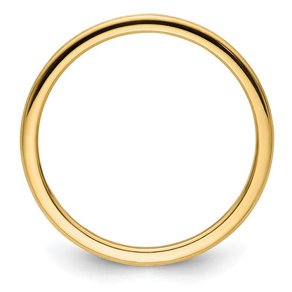 10K Yellow Gold 10K 1.2mm Half Round Satin Stackable Band Size 8