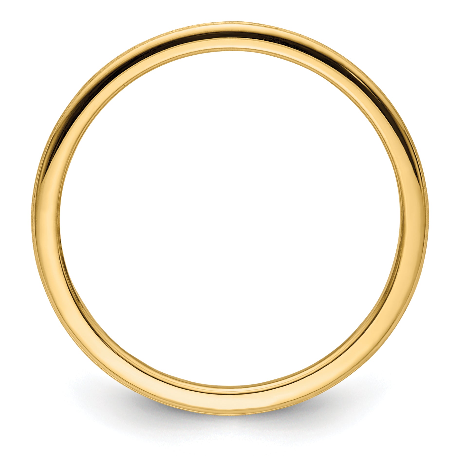 10K Yellow Gold 10K 1.2mm Half Round Satin Stackable Band Size 4