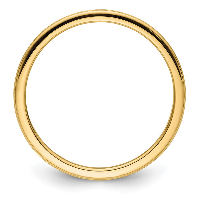 10K Yellow Gold 10K 1.2mm Half Round Satin Stackable Band Size 4