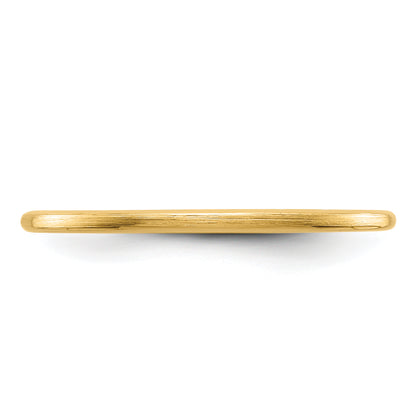 10K Yellow Gold 10K 1.2mm Half Round Satin Stackable Band Size 4
