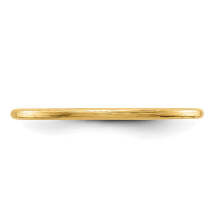 10K Yellow Gold 10K 1.2mm Half Round Satin Stackable Band Size 8