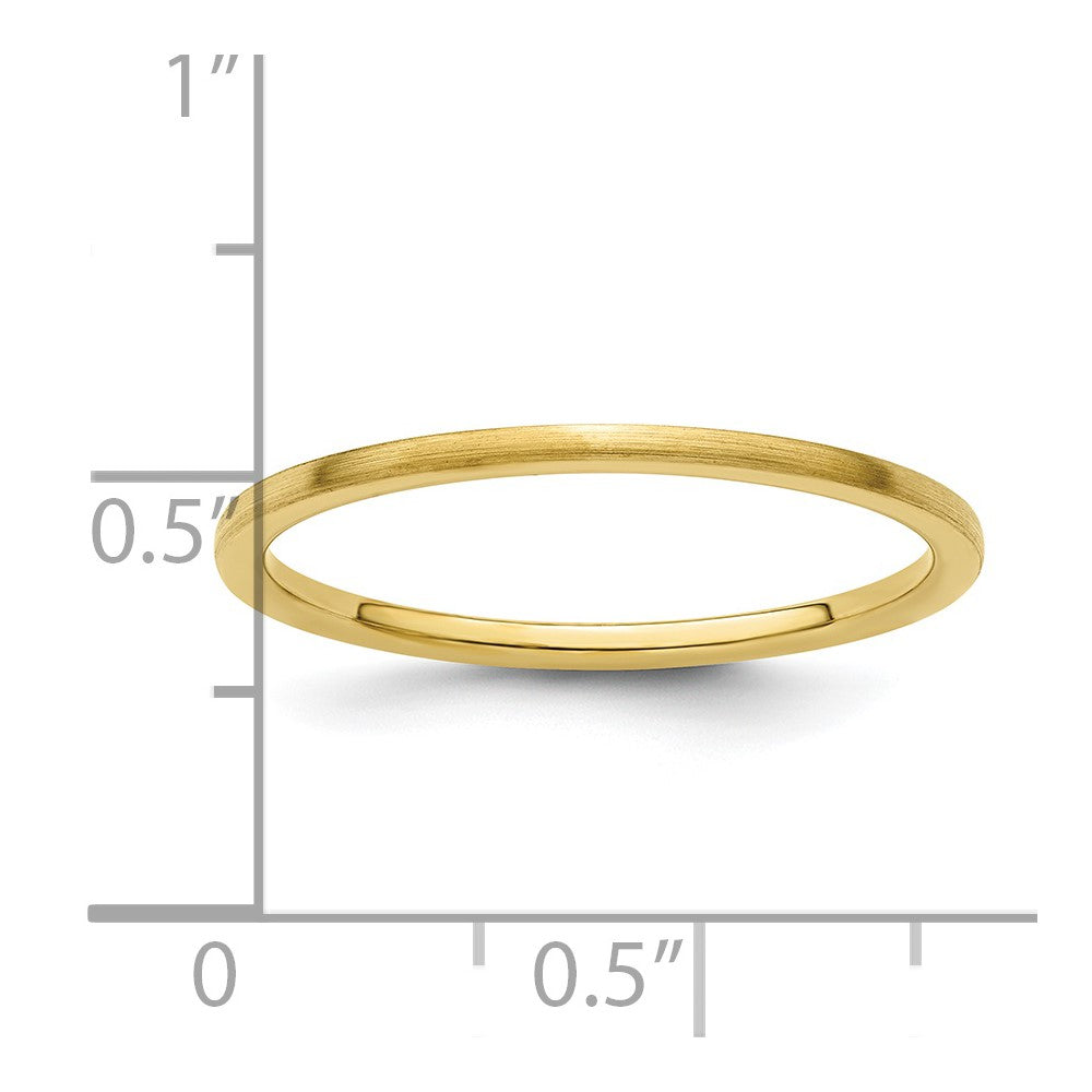 10K Yellow Gold 10K 1.2mm Half Round Satin Stackable Band Size 8