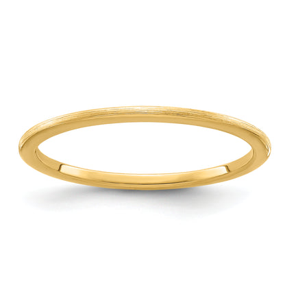 10K Yellow Gold 10K 1.2mm Half Round Satin Stackable Band Size 6.5