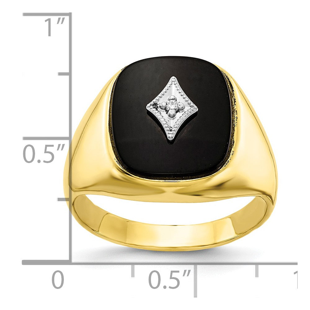 10K Yellow W/Rhodium 10Ky Aa Diamond Men'S Ring