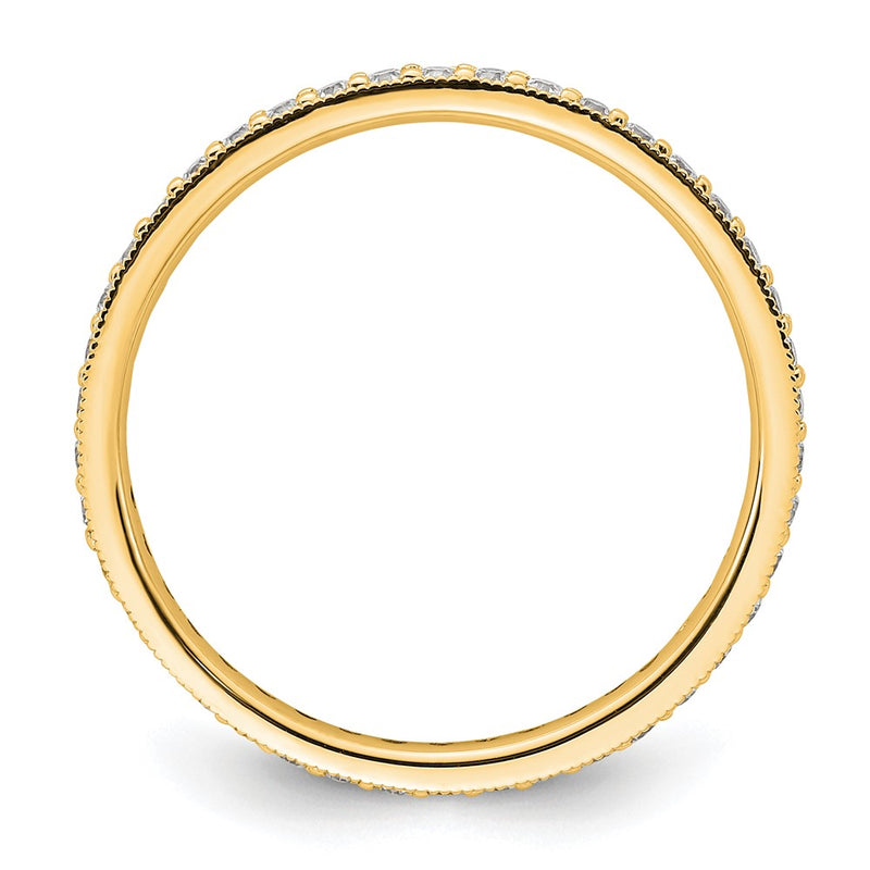 14K Yellow Gold Polished Size 9 Vintage 1/2 carat Diamond Complete Eternity Wedding Band Ring