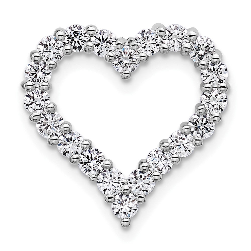 14K White Gold Certified Lab Grown Diamond VS/SI FGH Heart Pendant