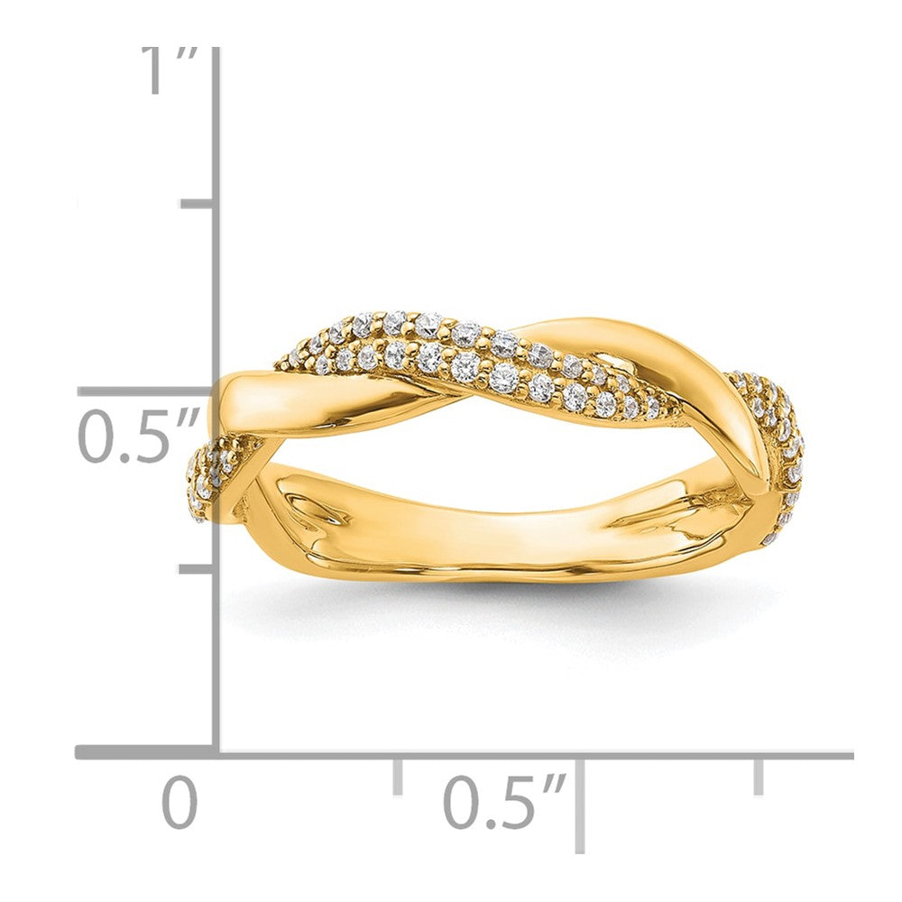 14K Yellow Gold Polished Diamond Fashion Ring