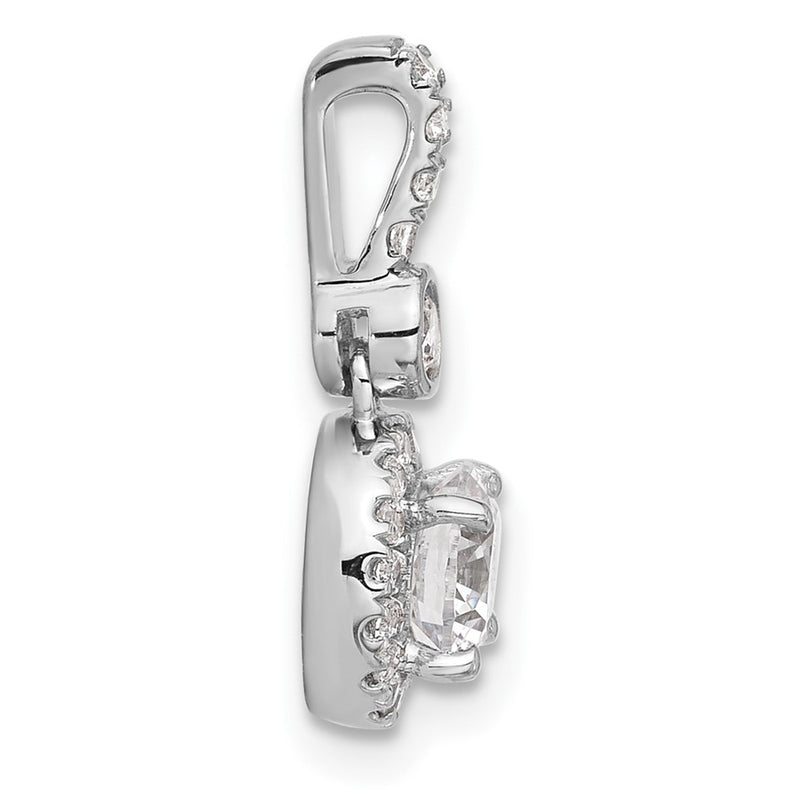 14K White Gold 1 carat Certified Lab Grown Diamond VS/SI+ G+ Round Complete Halo Pendant