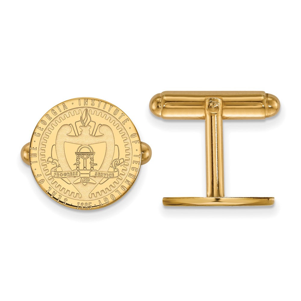 14K Yellow Gold Gold LogoArt Georgia Institute of Technology Crest Cuff Links
