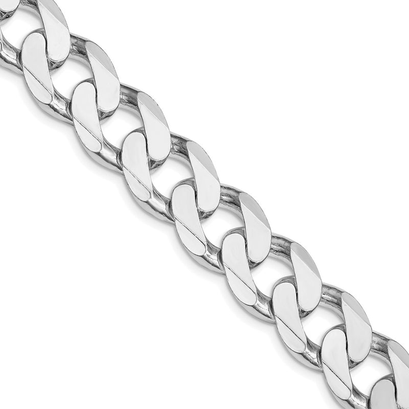 Sterling Silver Rhodium-plated 14.5mm Curb 28 Inch Chain