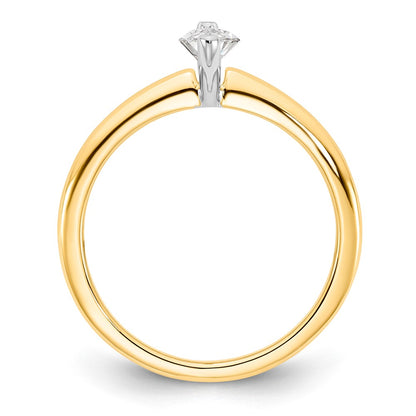 14K Two-Tone Gold Two-tone 1/2 carat Lab Grown Diamond VS+ F+ Marquise Solitaire Complete Engagement Ring