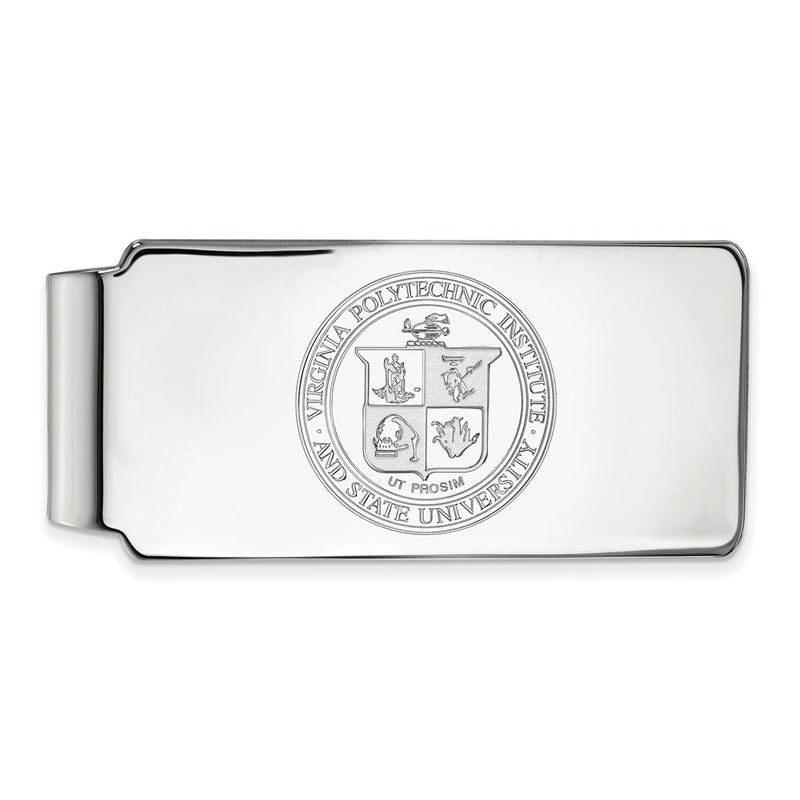 14K White Gold LogoArt Virginia Tech Crest Money Clip