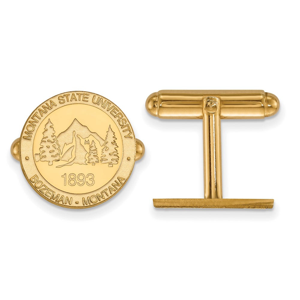 14K Yellow Gold Gold LogoArt Montana State University Crest Cuff Links