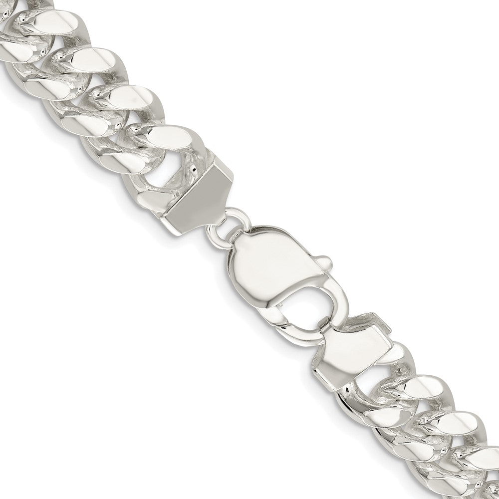 Sterling Silver Rhodium-plated 10.7mm Polished Domed Curb 26 Inch Chain