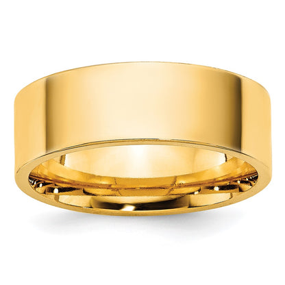 14K Yellow Gold 6.5mm Standard Flat Comfort Fit Wedding Band Ring