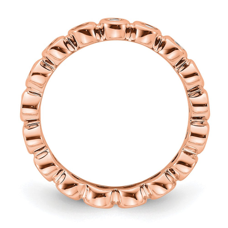 14K Rose Gold Polished Size 4 Bezel-set 1/2 carat Diamond Complete Eternity Wedding Band Ring