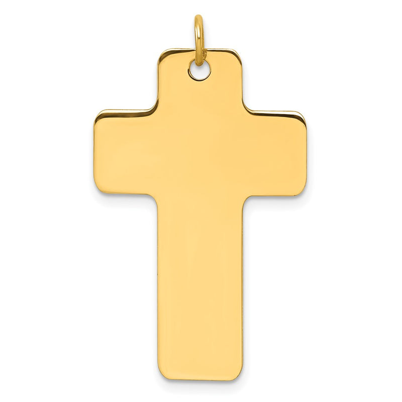 14K Yellow Gold Polished Cross Charm