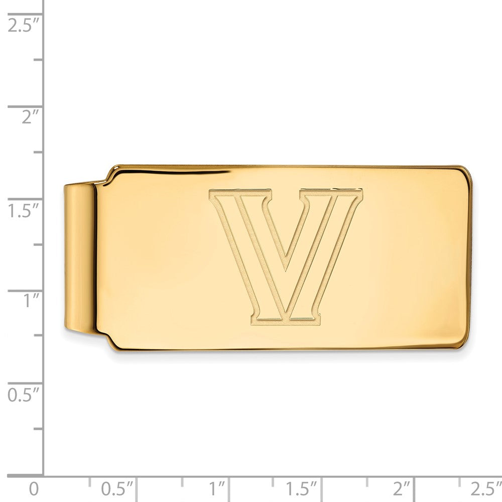 14K Yellow Gold Gold LogoArt Villanova University Letter V Money Clip