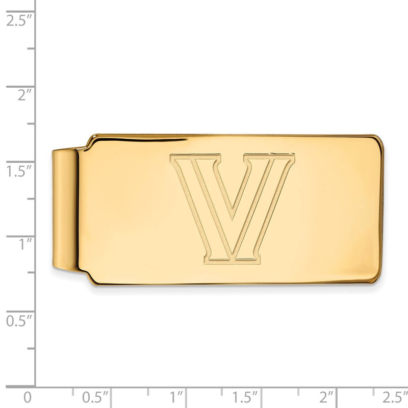 14K Yellow Gold Gold LogoArt Villanova University Letter V Money Clip