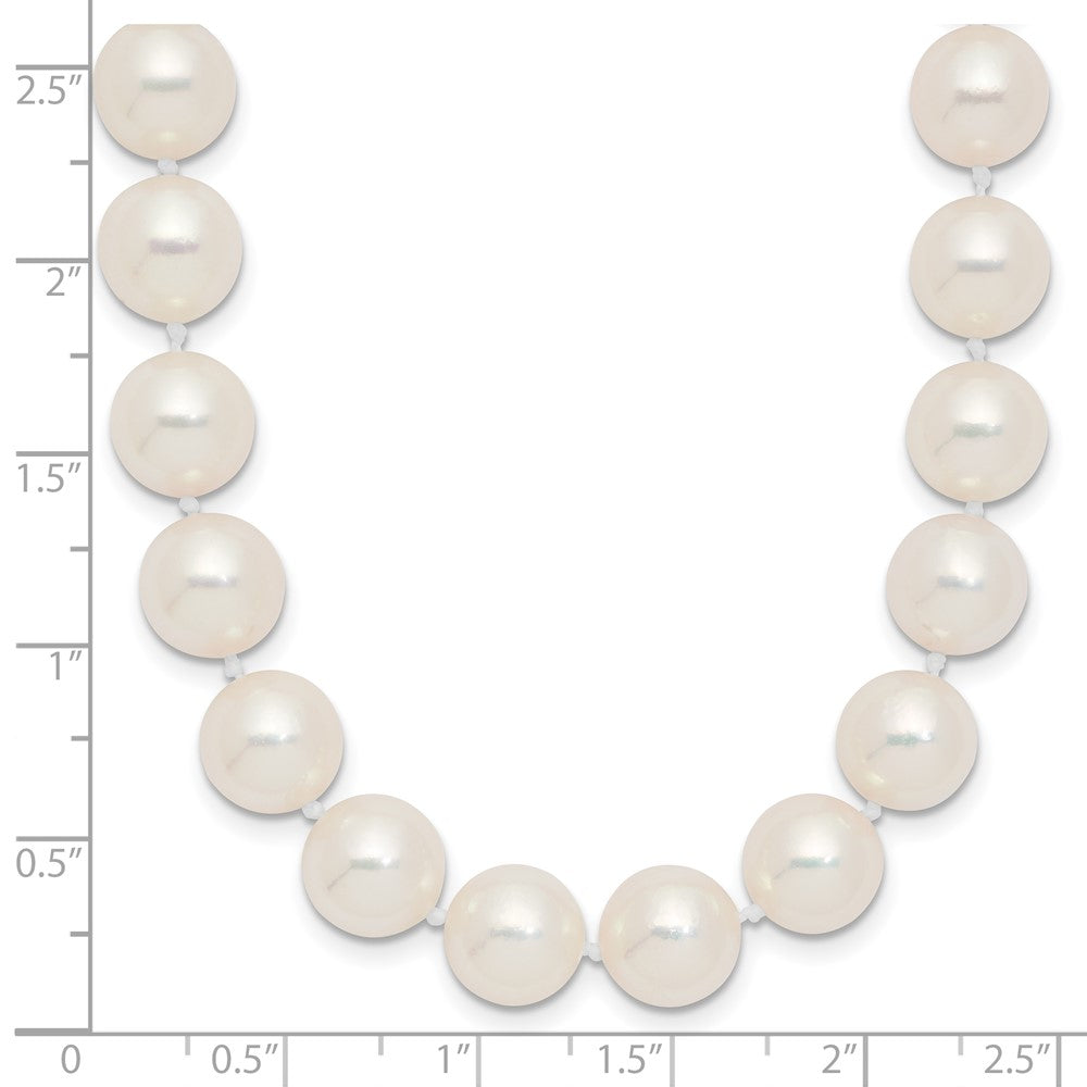 14K Yellow Gold Polished 9-10mm Round Akoya Saltwater Cultured Pearl 18 Inch Necklace