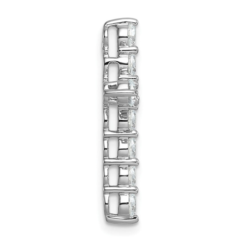 14K White Gold 2 carat Lab Grown Diamond VS+ F+ Complete Cross Chain Slide Pendant