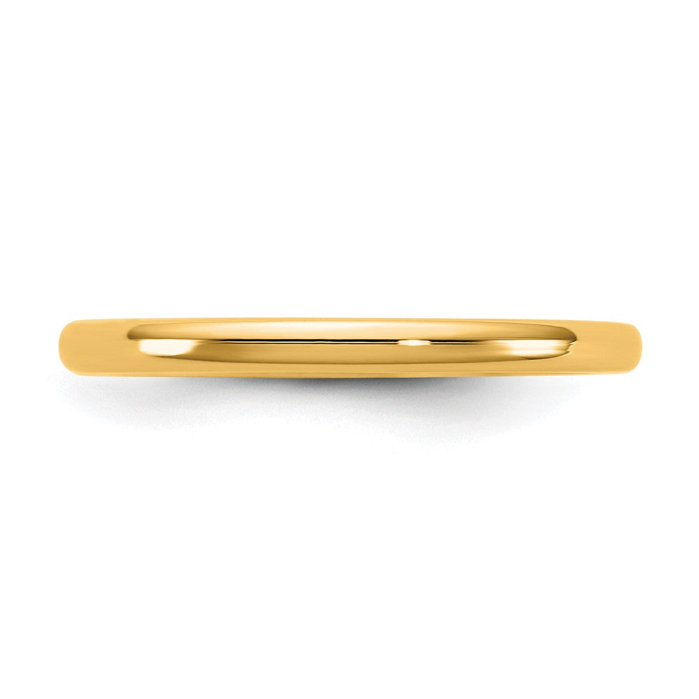 14K Yellow Gold 2mm European Comfort Fit Wedding Band Ring