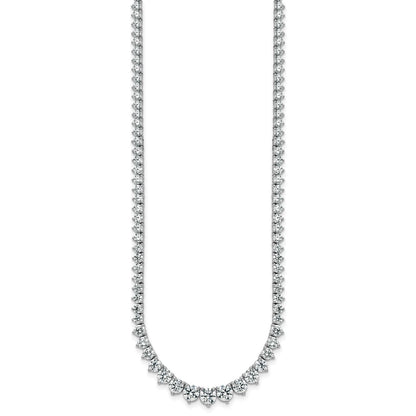 14K White Gold 16 1/3 carat Lab Grown Diamond VS/SI+ G+ Complete Round 18 Inch Graduated Tennis Necklace
