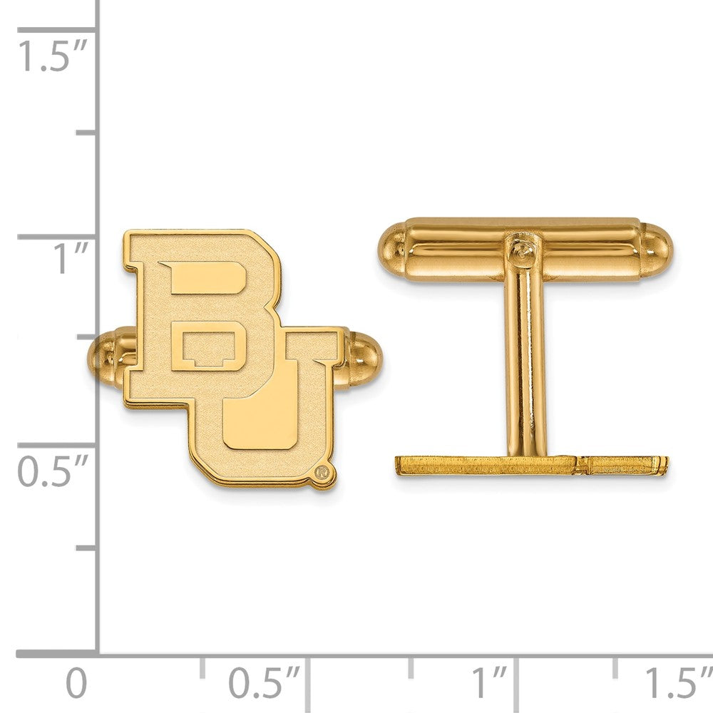 14K Yellow Gold Gold LogoArt Baylor University Bears Cuff Links