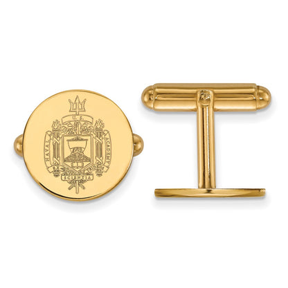 14K Yellow Gold Gold LogoArt US Naval Academy Crest Cuff Links
