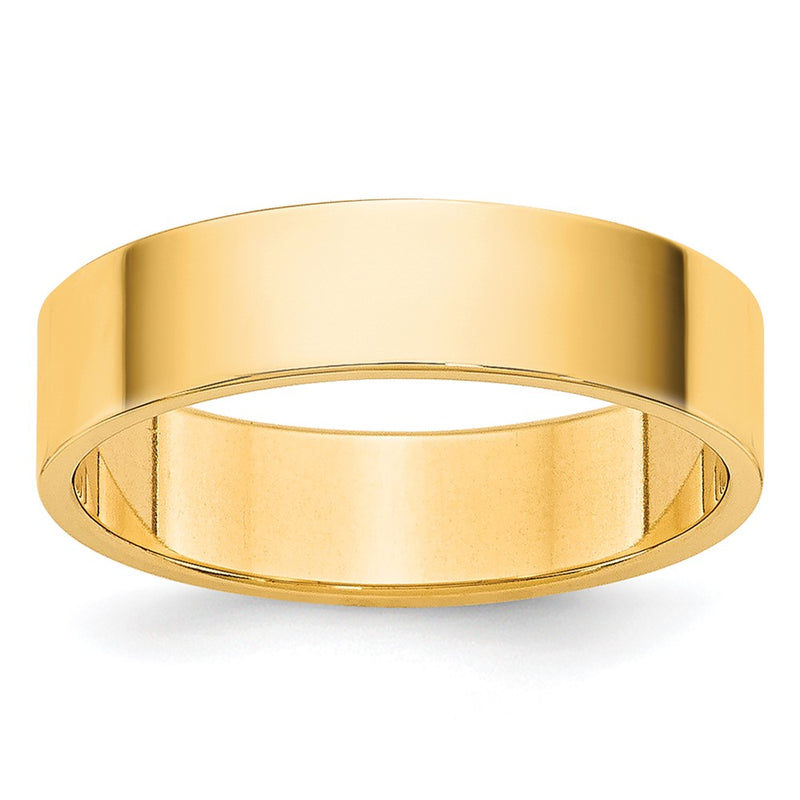14K Yellow Gold 4.5mm LTW Flat Wedding Band Ring