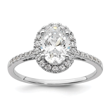 14K Two-Tone Gold Two-tone Halo (Holds 1.5 carat (8x6mm) Oval Center) 1/3 carat Diamond Semi-mount Engagement Ring