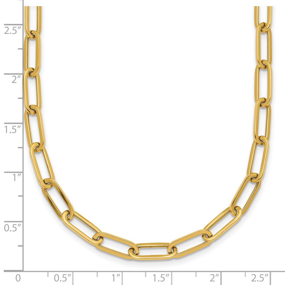 14K Yellow Gold Polished 4.75mm Paper Clip Link 18 Inch Necklace