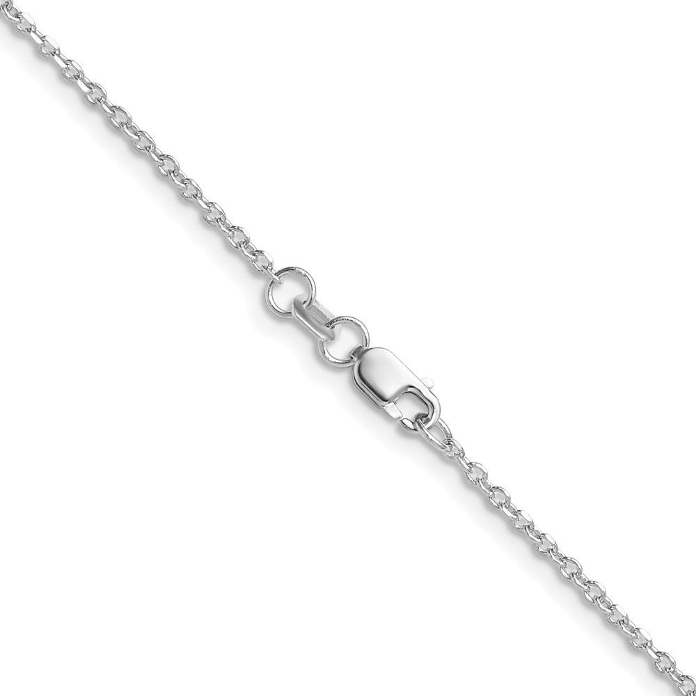 14K White Gold 1.4mm D/C Forzantine Cable Chain Necklace