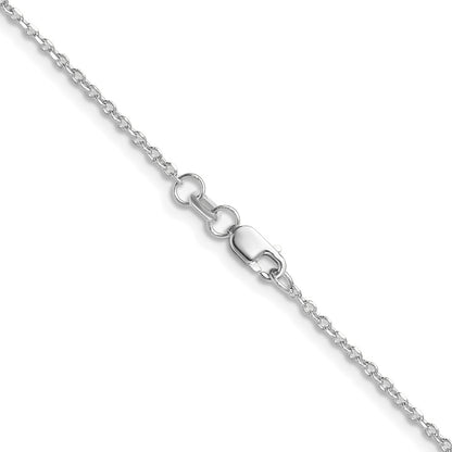 14K White Gold 1.4mm D/C Forzantine Cable Chain Necklace