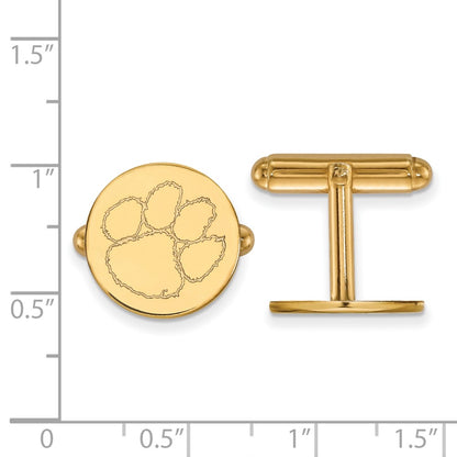 14K Yellow Gold Gold LogoArt Clemson University Tiger Paw Cuff Links