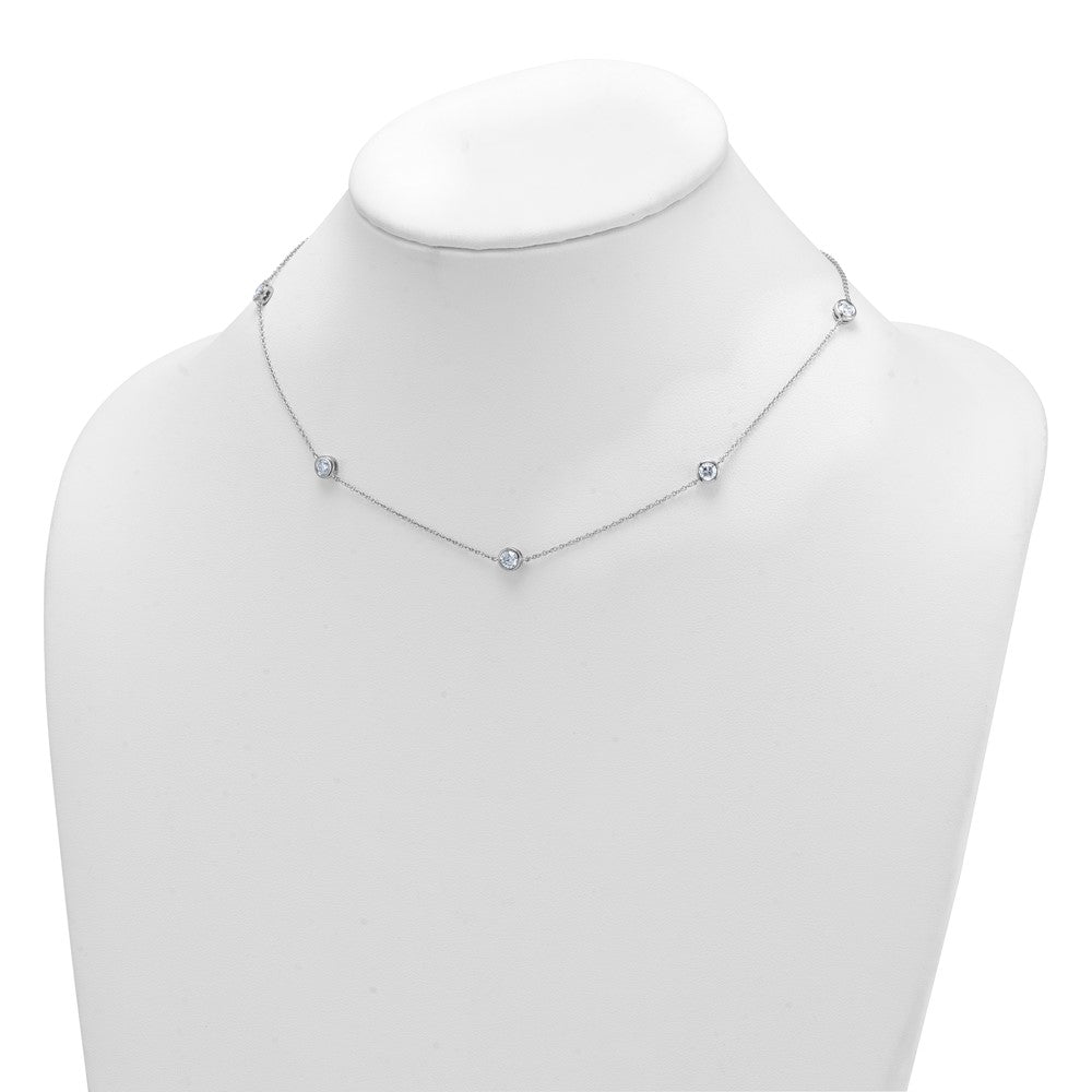 14K White Gold 1 3/4 carat Lab Grown Diamond VS/SI+ G+ Complete 16 Inch Seven Station Necklace