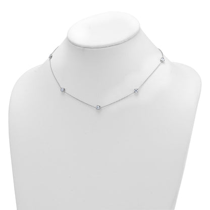 14K White Gold 1 3/4 carat Lab Grown Diamond VS/SI+ G+ Complete 16 Inch Seven Station Necklace