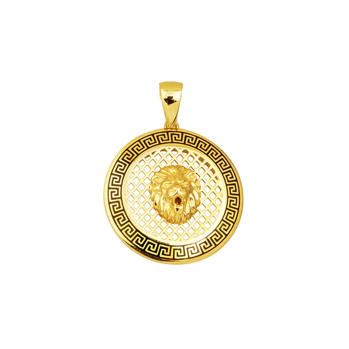 14K Yellow Gold Lion Medallion Pendant