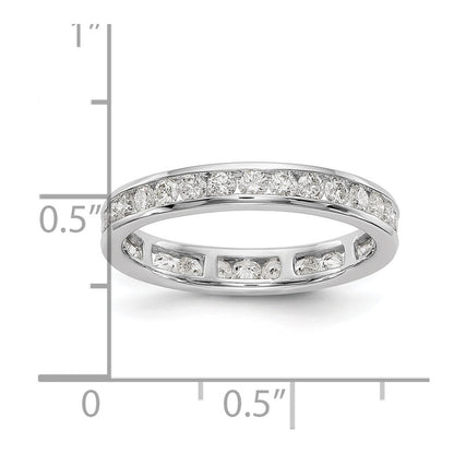 14K White Gold Polished Size 7.5 Channel-set 1 carat Diamond Complete Eternity Wedding Band Ring