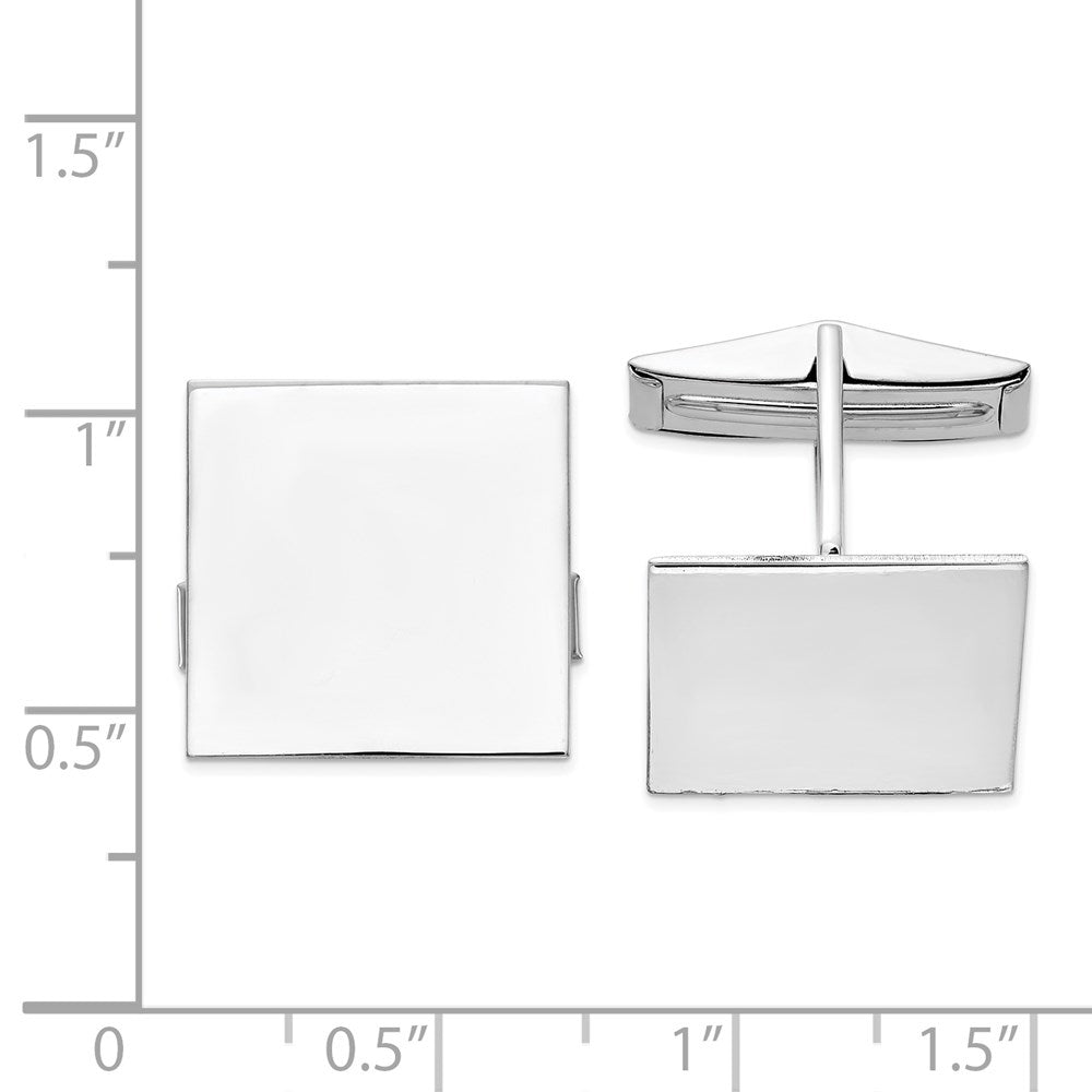 14K White Gold Men's Square Cuff Links