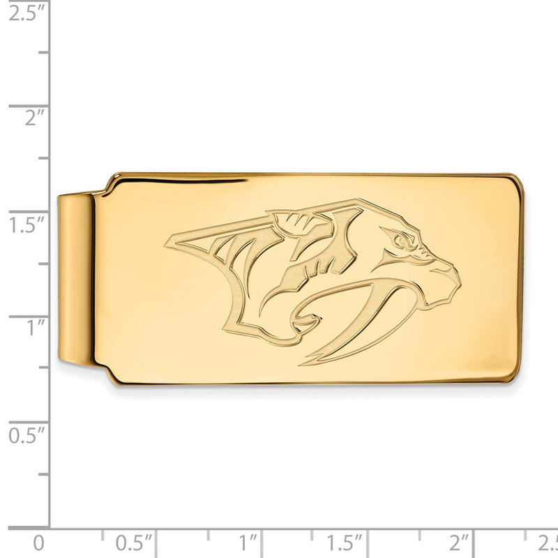 14K Yellow Gold Gold NHL LogoArt Nashville Predators Money Clip
