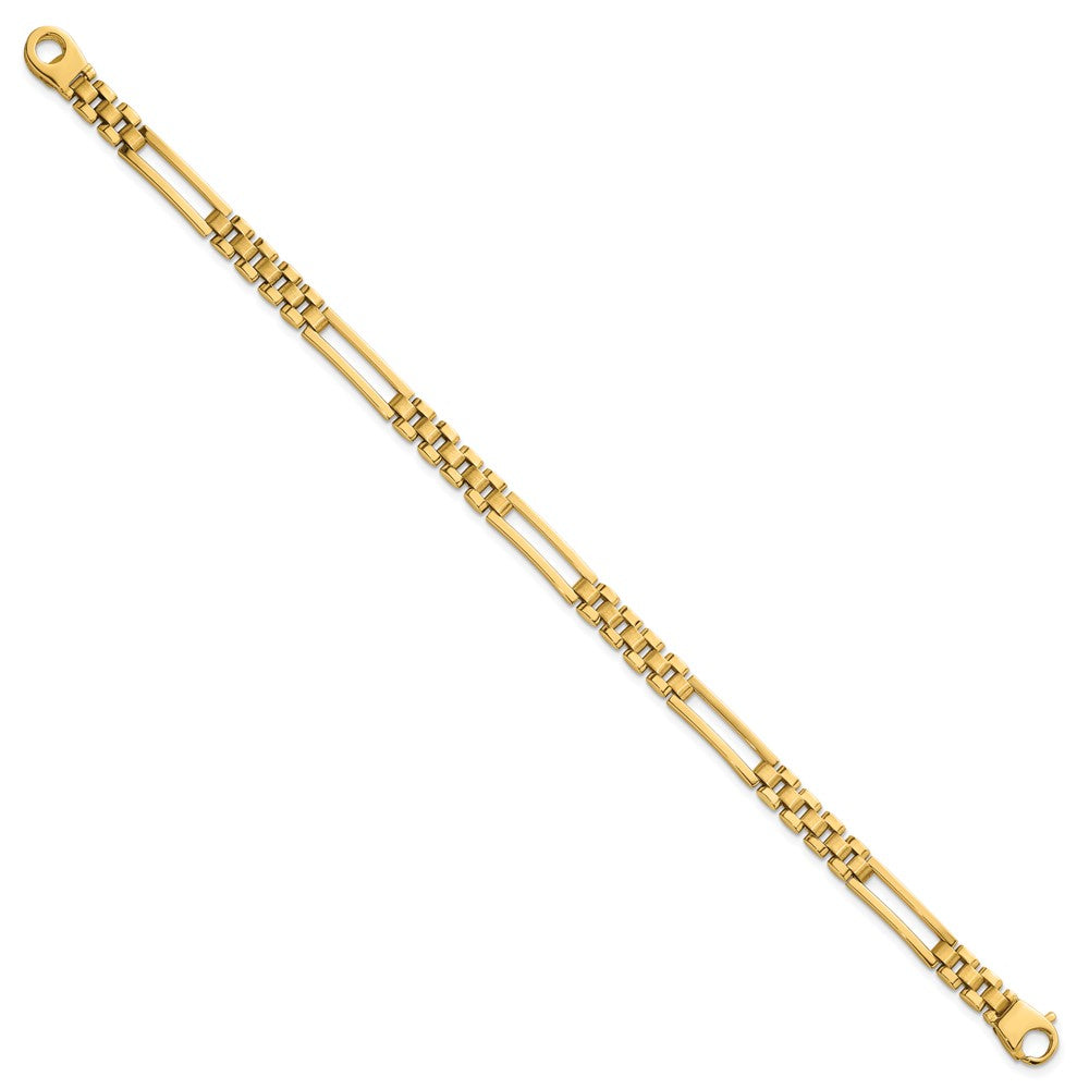 14K Yellow Gold Polished 6mm Fancy Open Multi Link 8 Inch Bracelet