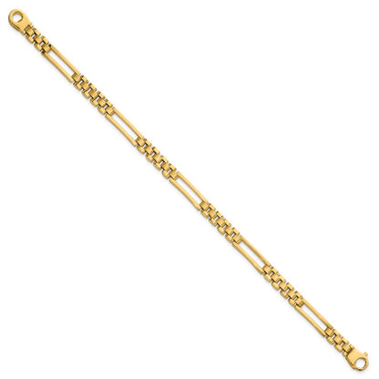14K Yellow Gold Polished 6mm Fancy Open Multi Link 8 Inch Bracelet