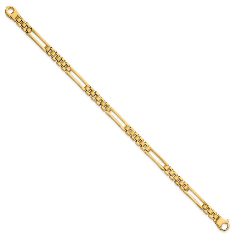 14K Yellow Gold Polished 6mm Fancy Open Multi Link 8 Inch Bracelet