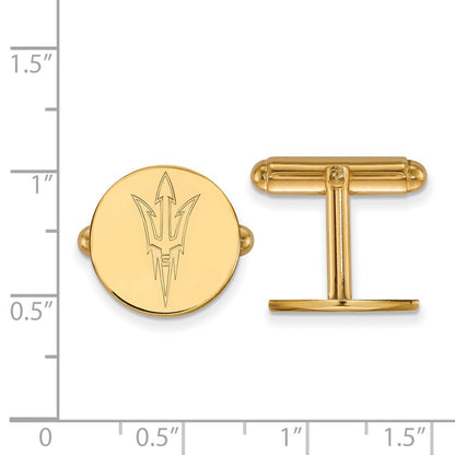 14K Yellow Gold Gold LogoArt Arizona State University Pitchfork Cuff Links